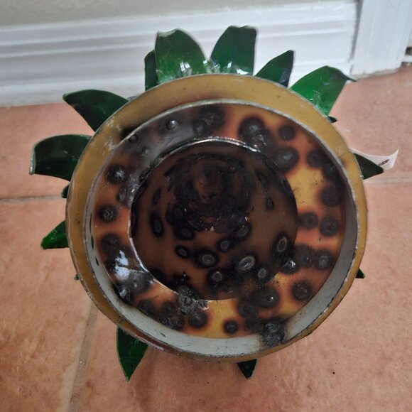 RARE THINK OUTSIDE PINEAPPLE HAND WELDED METAL ART WINE COOLER BEVERAGE HOLDER - Picture 12 of 16